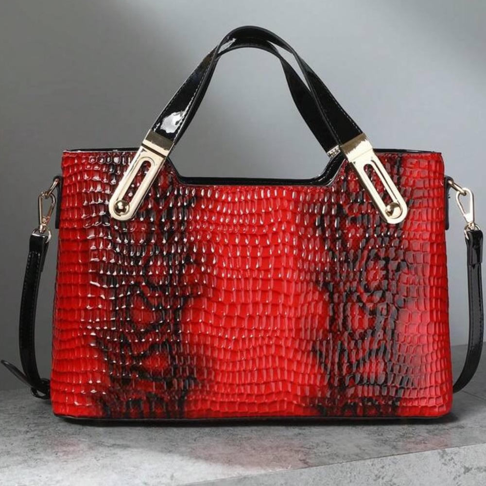 Vegan Leather Snake Print crossbody handbag